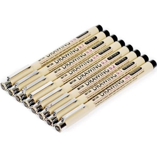 8pcs/set Pigma Micron Pen Needle Drawing Pen 005 01 02 03 04 05 07 08 Art Markers