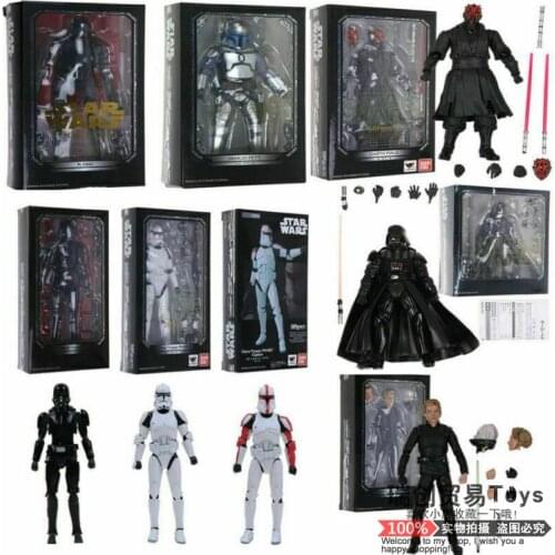 STAR WARS SHF Darth Vader K-2SO Clone Trooper Black Stormtrooper Darth Maul Skywalker Joints Movable Action Figure Model Toys