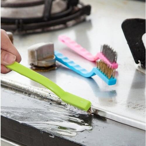 Gas stove boiler cleaning brush brush three-piece creative home kitchen clean wash gold ss308