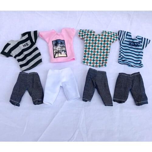 Fashion Handmade 8 Items/Lot Doll Accessories Kids Toys = 4 Tops + 4 Pants Ken Clothes For 12'' Doll Girl' Birthday DIY Present