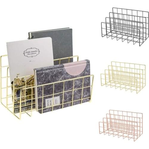 Three Wrought Iron Bookshelf Creative Metal Book Stand Desktop Decoration Book Display Stand Rack Home Desk Organizer Bookend