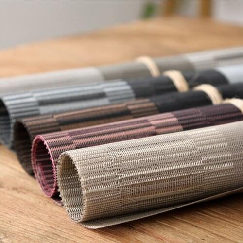 Japanese-style bamboo knot gradient color matching western placemat heat-insulation non-slip PVC restaurant table mat