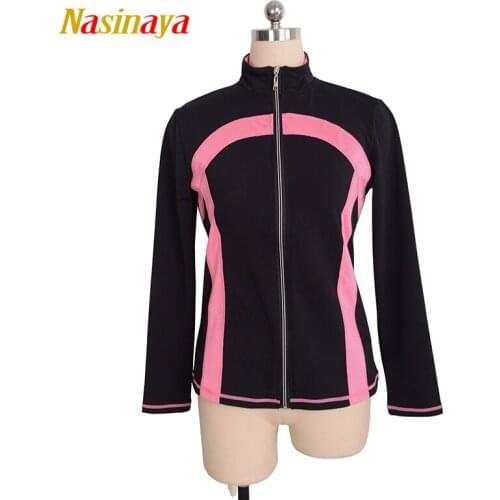 Customized Figure Skating Jacket Zippered Tops for Girl Women Training Competition Patinaje Ice Skating Warm Fleece Gymnastic 11