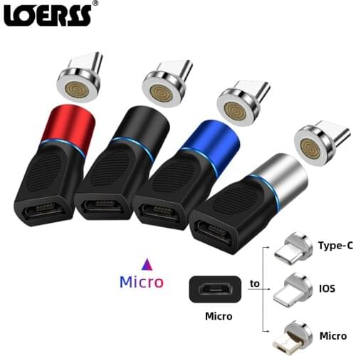 LOERSS Magnetic Micro USB Adapter Female To Type C Microusb Male Cable Magnet Converters Connector For iPhone Samsung Huawei