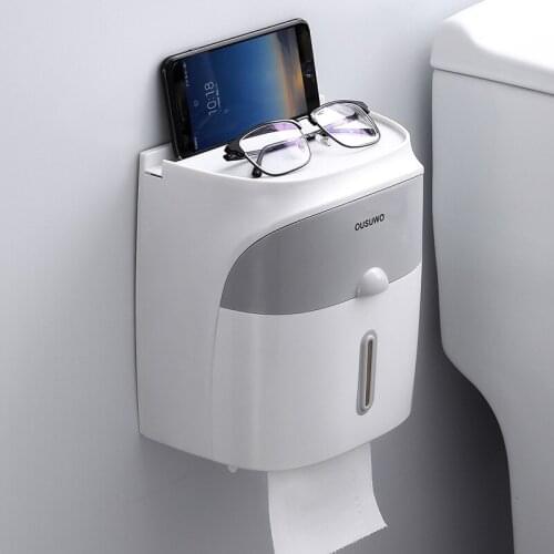 Tissue Box Wall Mounted Bathroom Waterproof Toilet Paper Holder Storage Box Napkin Roll Dispenser Organizer Household Items