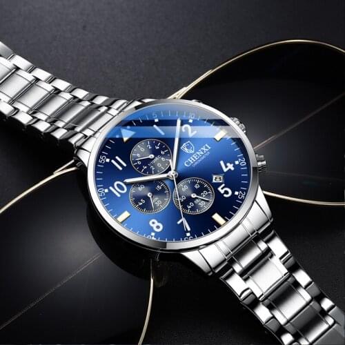 CHENXI New Men Watches Big Dial Sport Chronograph Watch Men Luminous Waterproof Date Calendar Wristwatch Mens Relogio Masculino