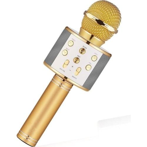 Professional Bluetooth Wireless Microphone Speaker Handheld Microphone Karaoke Mic Music Player Singing Recorder KTV Microphone