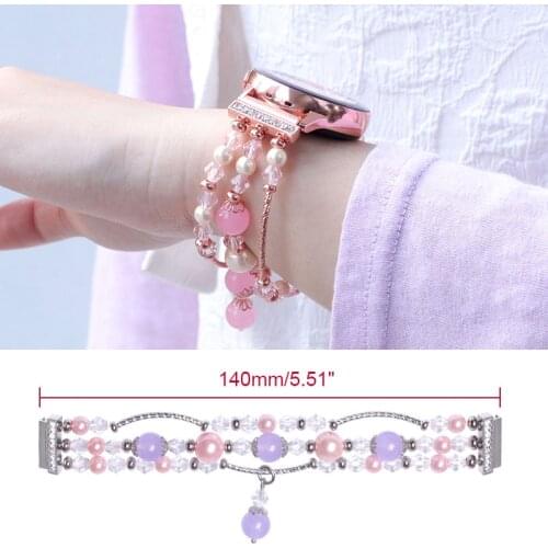 Beads Strap for Samsung Galaxy Watch Active 2 44mm 40mm Women 20mm Jewelry Watch Band for Gear Sport Huawei GT 2 42mm Bracelet