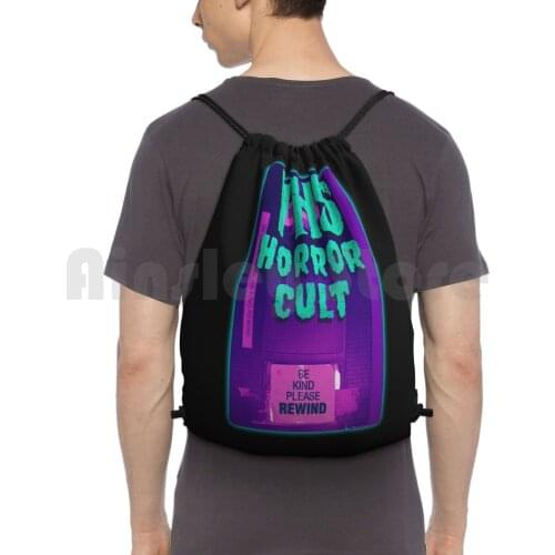 Retro Vhs Horror Cult Movie Fan Backpack Drawstring Bag Riding Climbing Gym Bag Horror Cult Movies Vhs Movies 1980S Movies