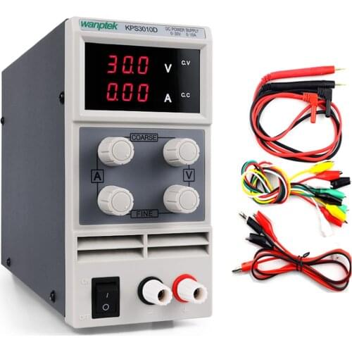 KPS3010D Mini LED Digital Adjustable DC Power Supply 0~30V 0~10A ,110V-220V, 30V 10A Switching Power Supply 0.1V/0.01A