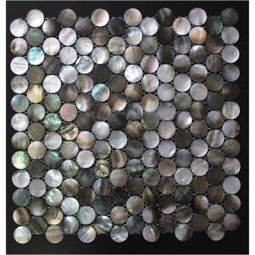 Dark Abalone Shell Mosaic Penny Round Sea Shell Mosaic Mother Of Pearl Oyster Wall Bath Kitchen Backsplash Fireplace Border Tile