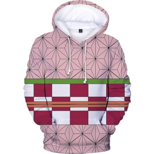 Novelty Demon Slayer Tanjirou 3D Hoodies Men Women Steetwear Hip Hop Sweat Homme Fashion Anime Sweatshirts with Big Pockets