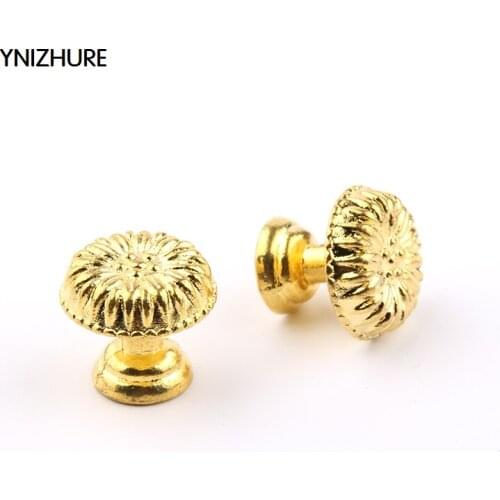 Ynizhure 10pcs 20*18mm Single Hole Zinc Alloy Cosmetic Case Mini Handle Furniture Knob Bedroom Drawer Pull Silver Antique Gold
