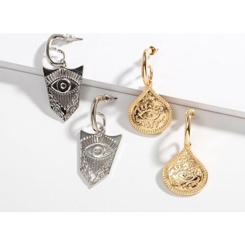 TARCLIY Vintage Geometric Demon Eye Pendant Earring Bohemian Ethnic Style Exaggerated Alloy Women Earring Jewelry Accessories