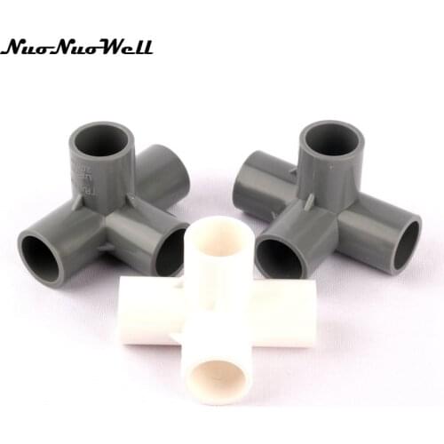1pcs NuoNuoWell Plastic PVC 20mm/25mm Cross Connector 4 Way Joint Garden Irrigation Water Pipe Adapter Tube Parts Hose Tools