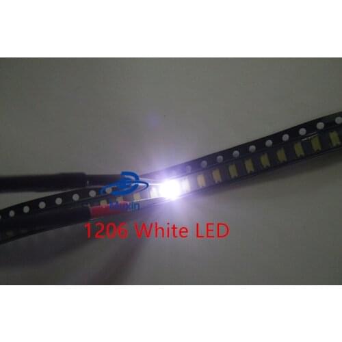 100PCS/LOT 1206 White SMD LED Diode Light 3216 Diodes SMD Super Bright 1206 led 3.2*1.6mm White Color New
