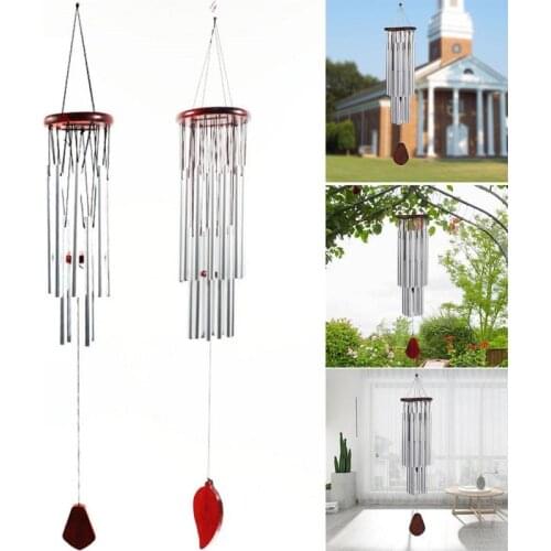 12/27 Tubes Wind Chime Hanging Living Room Bedroom Decor Gift Church Outdoor Yard Garden Decor Wind Chimes Hanging Decor
