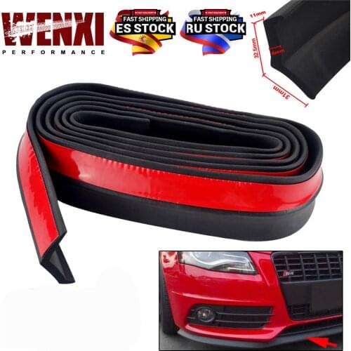 2.5M Car Bumper Lip Stickers Car Front Bumper Lip Rubber Car Bumper Protectors Exterior Mouldings Bumper Lip Strip 65mm Width