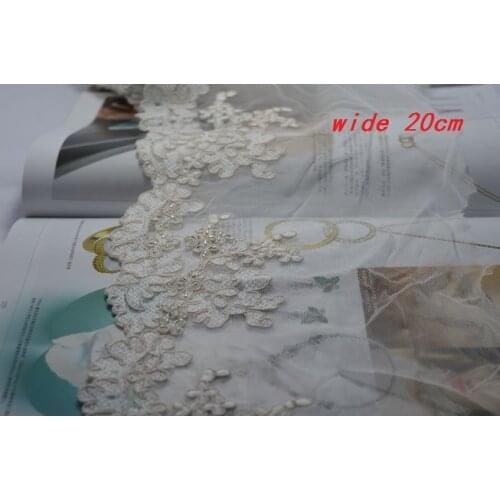20cm wide (2yards/lot) Ivory Bridal Wedding Lace Trim Lace Hem Wedding Dresses DIY Lace Accessories