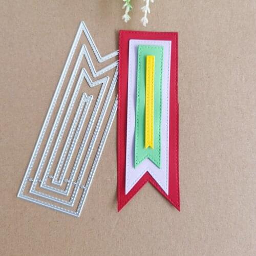 4 metal banners Cutting dies stencil Template for DIY embossing paper Photo album cards make scrapbooking die cut