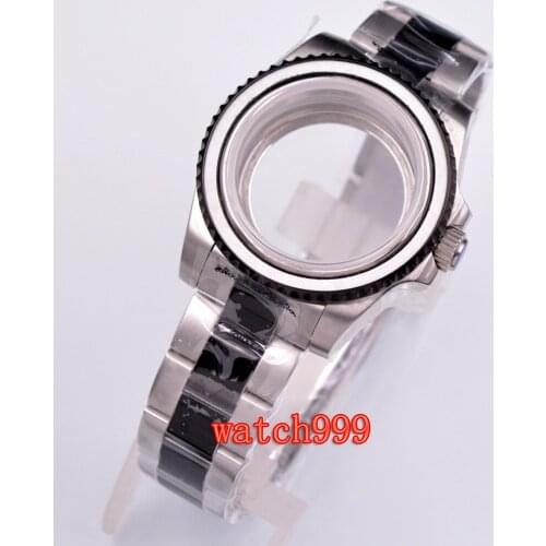 40mm Black PVD watch case FIT NH35 NH36 ETA 2836 2824 MIYOTA 8205 8215 Movement