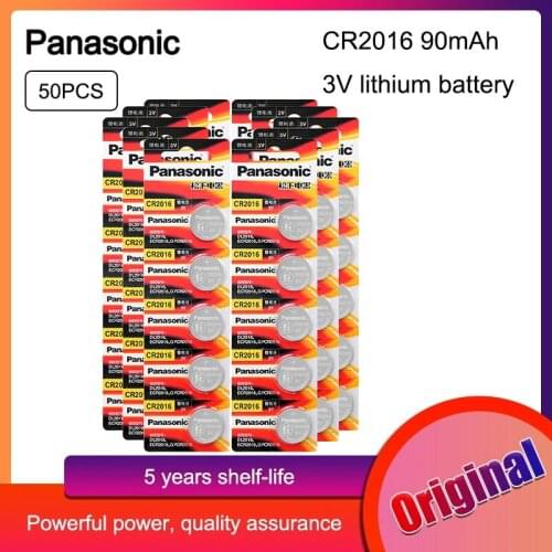 50pcs original brand new battery for PANASONIC cr2016 3v button cell coin batteries for watch computer cr 2016