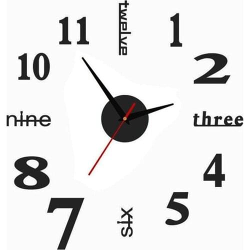 3D DIY Acrylic Mirror Stickers Home Decoration Living Room Quartz New Hot Clock Watch Wall Clocks Horloge Needle reloj de pared