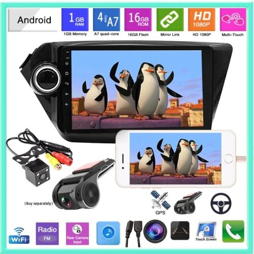 Car Radio 9 Inch 2din Android 10 WiFi 4G Dual USB Bluetooth Navigation GPS 1G+16G Touch Screen Suitable for Kia Old K2 2011-2015