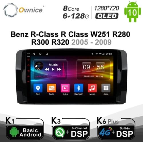 6G+128G Ownice Android 10 DSP SPDIF Car DVD Multimedia GPS Radio for Mercedes Benz R-Class R Class W251 R280 R300 R320 2005-2009