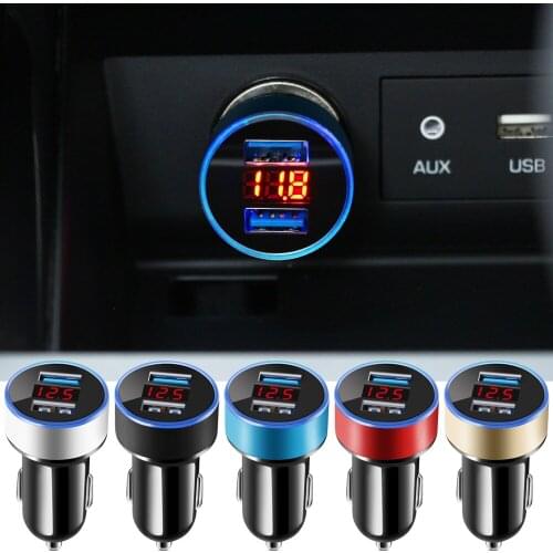 Mini Fast Charger Dual USB Car Phone Charger 5V 3.1A With LED Display Universal Phone Charger for iPhone Samsung Xiaomi