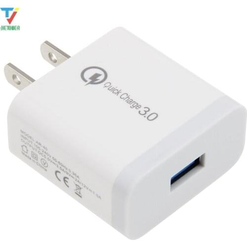 Single Ports Quick Charger QC 3.0 USB Charger for Iphone 7 8 Ipad Samsung S8 Huawei Xiaomi Fast Charger QC3.0 US Plug 100pcs/lot