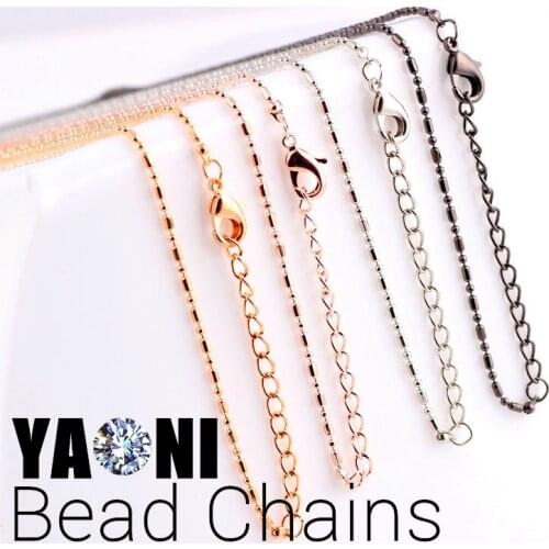 10pcs/lot 60+5cm Lobster Clasp Silver Ball Beads Chains Necklace For Pendant Men Women Jewelry Accessories Floating Locket Chain