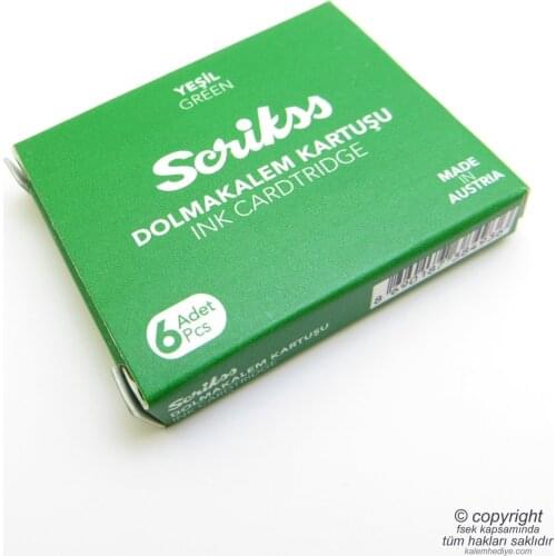 Scrikss Fountain Pen Cartridge Green 6lı Package