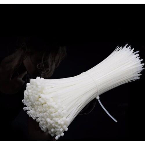 100pcs black/white nylon cable ties 5*200mm self-locking cords straps high quality anti-corrosion