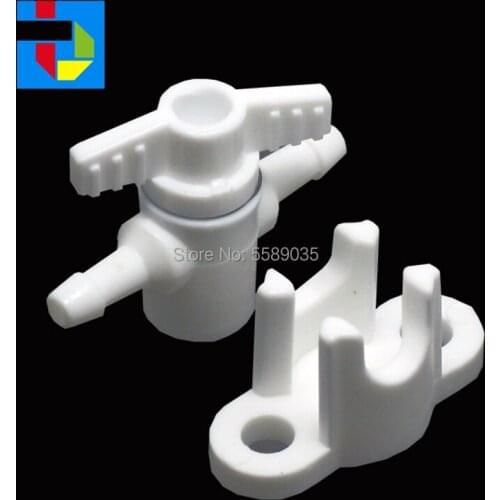 Cleaning valve black/white UV based /Eco solvent ink cleaning valve plastic 2 ways with based valve for solvent printer 10pcs