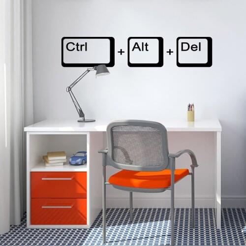 Ctrl Alt Del Computer Geek Science Wall Decal School Kids Room Geek Laptop Science Inspirational Quote Wall Sticker Vinyl Decor