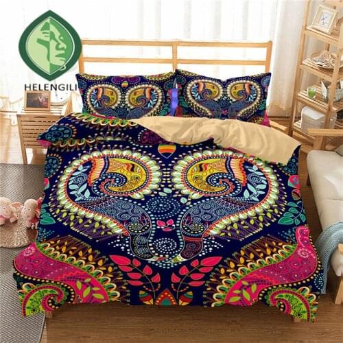 HELENGILI 3D Bedding Set Paisley Print Duvet cover set lifelike bedclothes with pillowcase bed set home Textiles #2-10