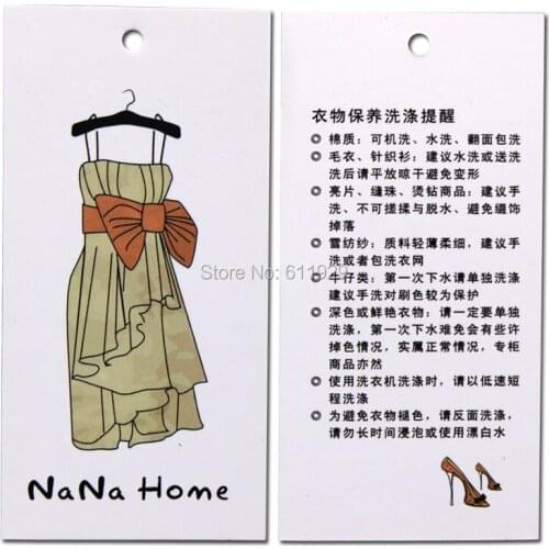Customizing garment 300gsm glossy paper hang tag/logo/clothing label/swing tag printing Free shipping +drill hole+glue needle