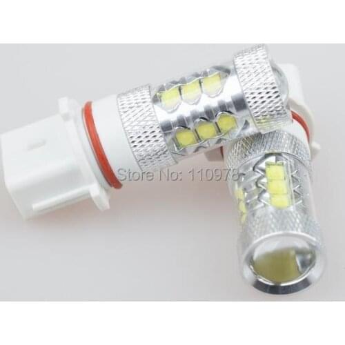 2Pcs White 80W High Power P13W CREE Chips LED Daytime Running DRL FogLight Bulbs For Audi Chevy Camaro