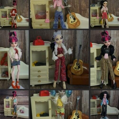 High Quality Doll Clothes Set for Bratz Dolls Outfits Short Top Shirt Dress Trousers Skirts For Monster High Doll Child DIY Toys