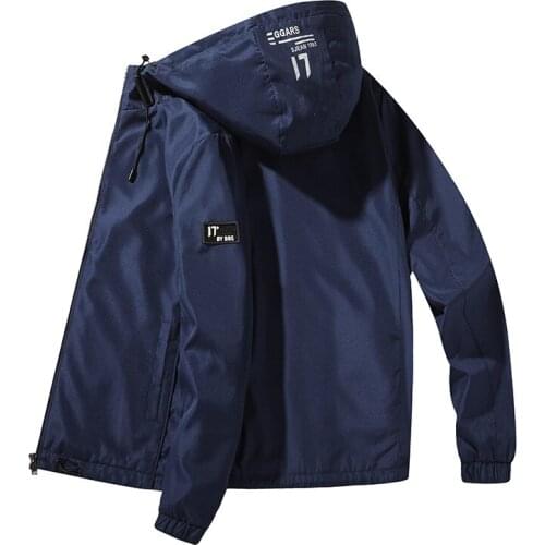 Fashion Hooded Jacket Men Spring Autumn Thin Coat Men Plus Size M-4XL Windbreaker Men Jacket Korean Fashion Casual Streetwear