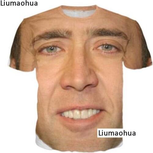 Maglietta Nicholas Cage Crazy Funny T-Shirt Summer Style Super comoda da uomo di alta qualita girocollo manica corta casual