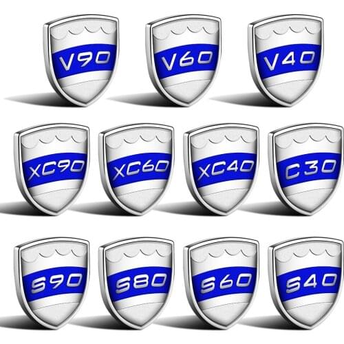 S40 S60 S80 S90 V40 V60 V90 XC40 XC60 XC9 C30 Logo Sticker Metal For VOLVO Side Fender Body Badge Nameplate 3D Car Styling