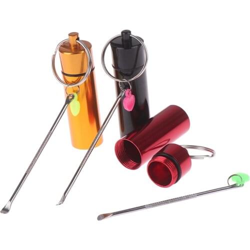 Mini Aluminum Alloy Spoon Medicine Bottle Use Sniffer Snorter Snuff Powder Tobacco Shovel Smoking Accessories With Metal Spoon