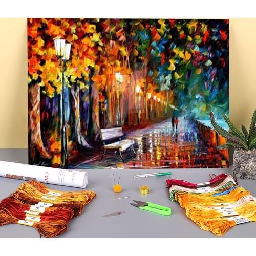 Way To Home Printed 11CT Cross Stitch DIY Embroidery Set DMC Threads Handiwork Handicraft Hobby Needlework Magic Sales