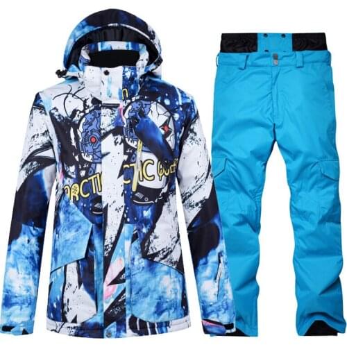 2020 New Men Ski Jacket Ski Pants Winter Warm Windproof Waterproof Outdoor Sports Snowboarding Brands Ski Coat Trousers Ski Suit