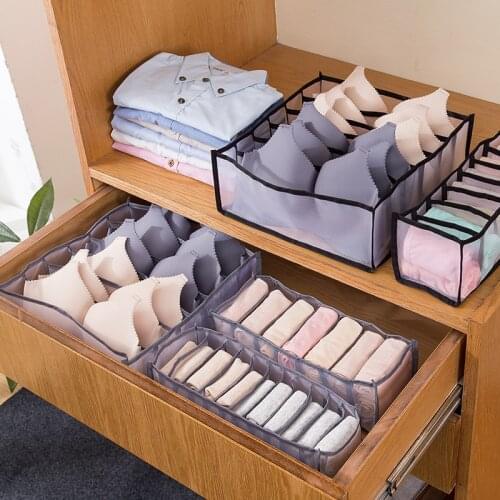 New Washable Underwear Drawer Organizers Storage Dividers Closet Organizer Storage Box for Clothes Bras Scarves Ties Socks