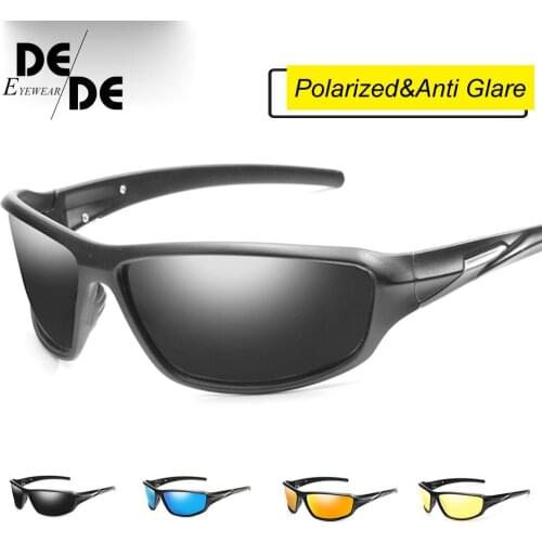Men Black Frame Polarized Sunglasses Women UV400 Outdoor Sport Driving Glasses Unisex Square Goggles Gafas De Sol P1042