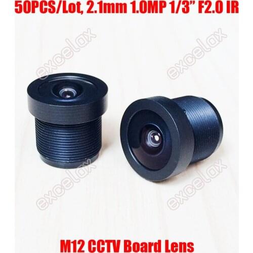 Wholesale 50PCS/Lot 1MP 1/3" 2.1mm 150 Degrees Wide Angle View CCTV Board Lens M12 MTV Mount for Analog Security Camera