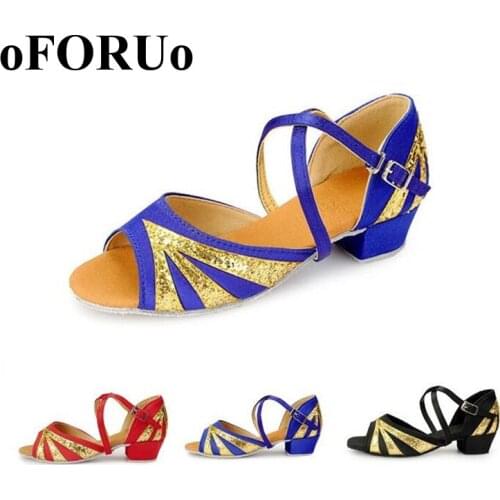 Please choose by CM 26~40 Kids adult sandals girls latin shoes for Women Latin Dance ShoesBallroom Salsa tango low heels zy236